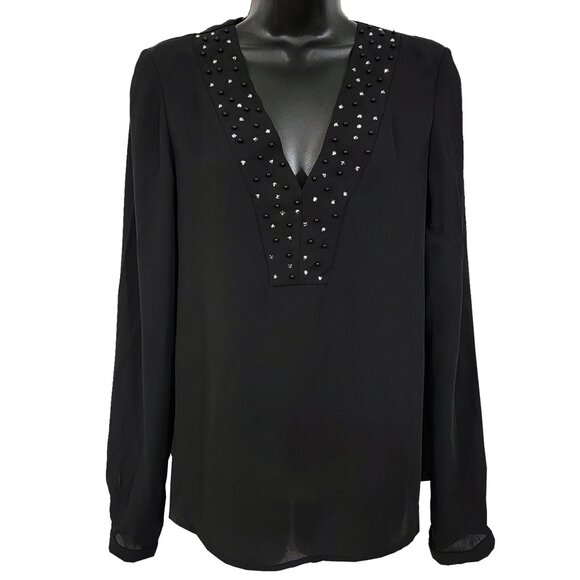 Black Sea Pearlized Women's Black LS Top - Picture 3 of 7